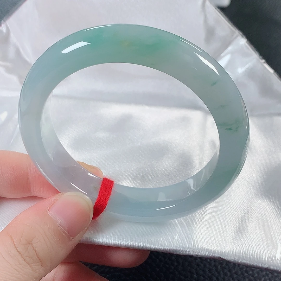 翡翠手镯未镶嵌缅甸天然翡翠手镯54.6