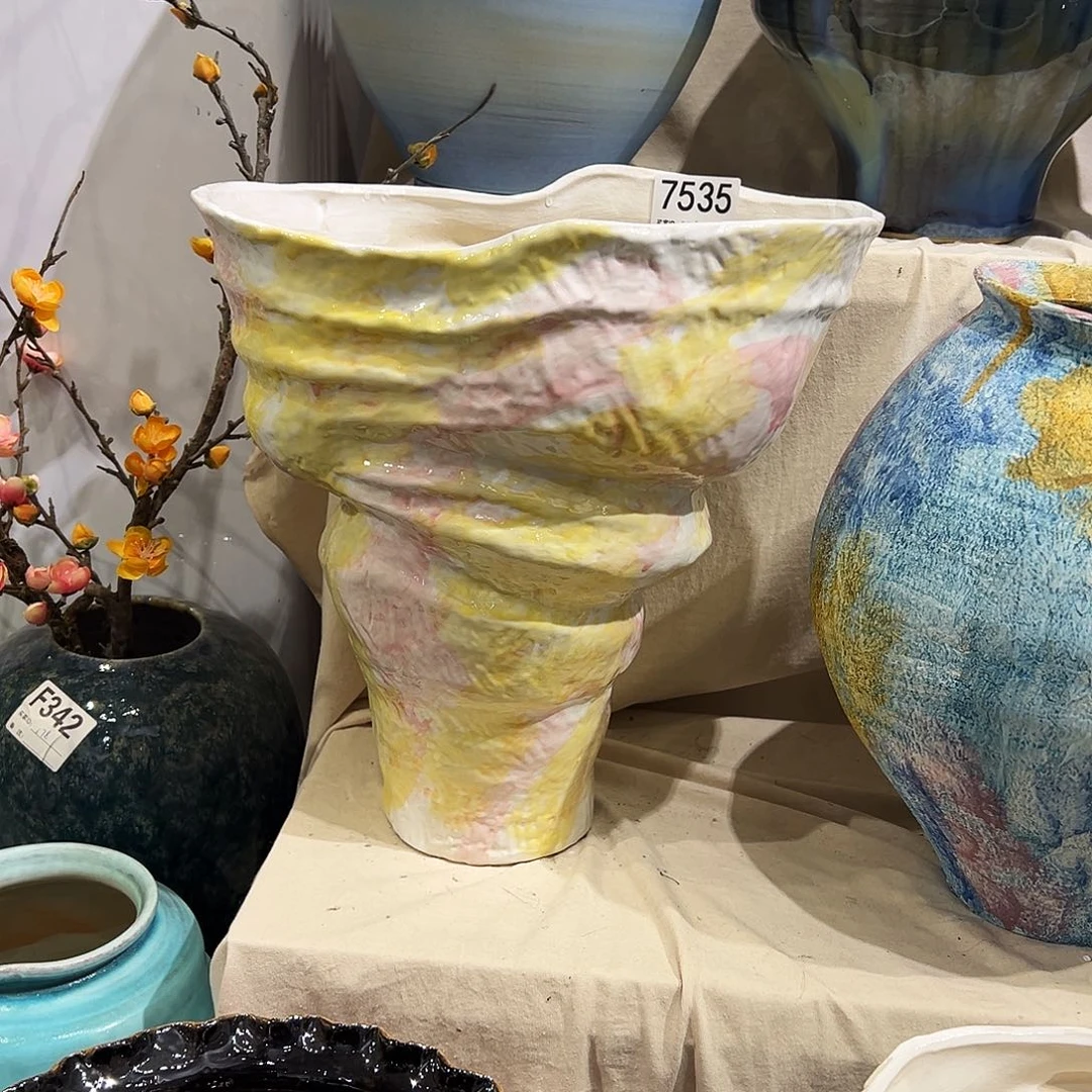 瓶7535高36口20×30陶瓷花瓶无孔