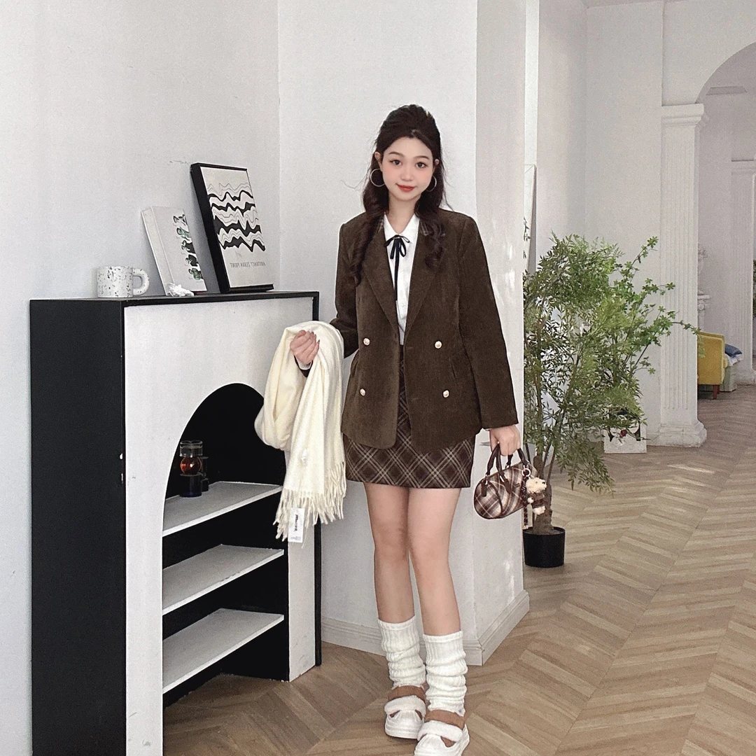 IEF/爱依服【微胖】2025冬新款韩版复古温柔风时尚上下套装