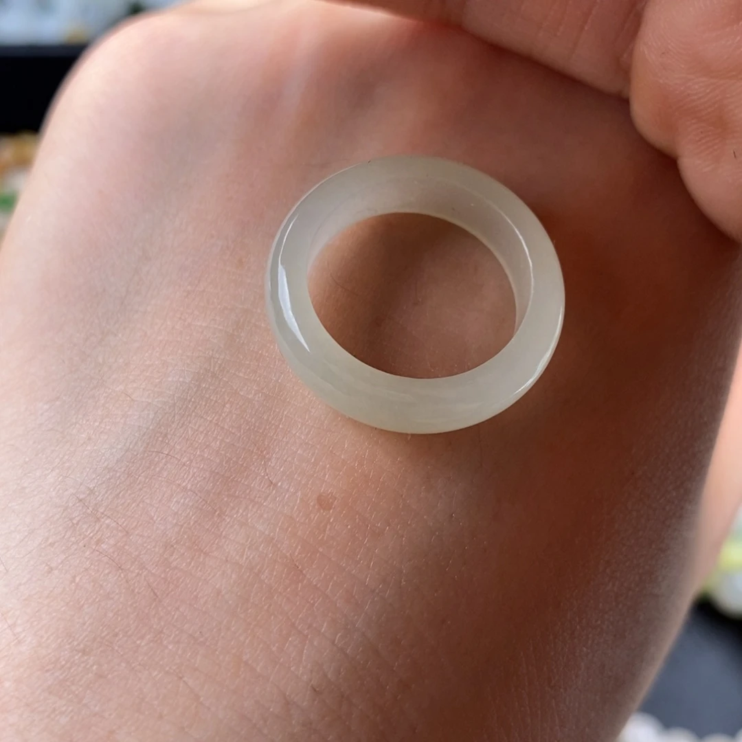 和田玉戒圈未镶嵌冰晴戒圈内径16.7