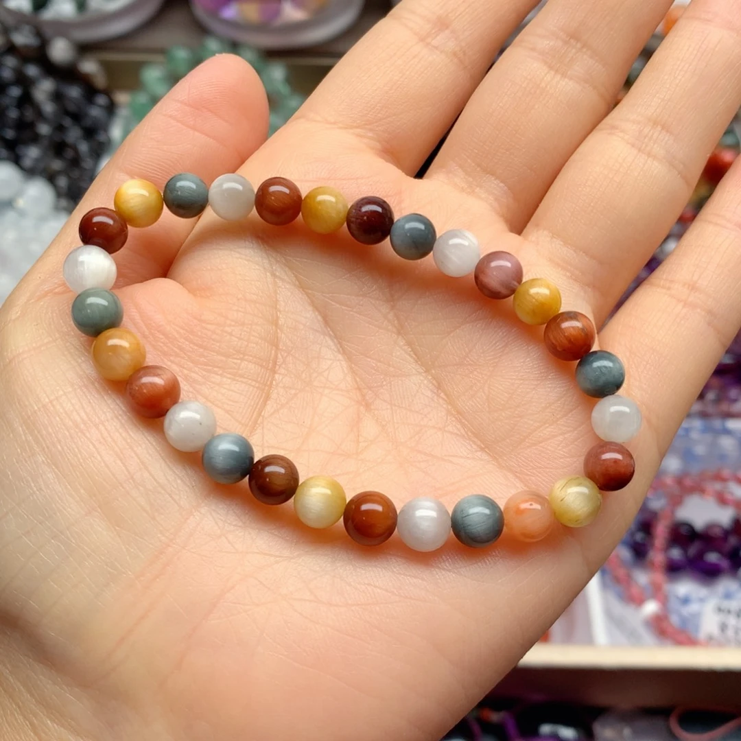 水晶手链未镶嵌彩兔毛6.8