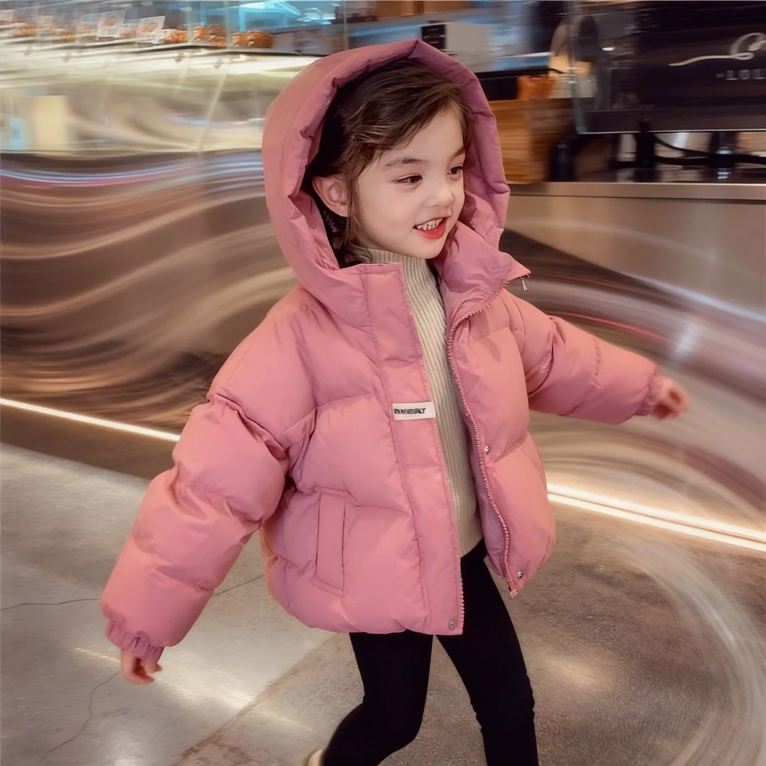 冬装新款儿童连帽羽绒棉服保暖可爱冬季童装加厚中小童棉衣外套潮