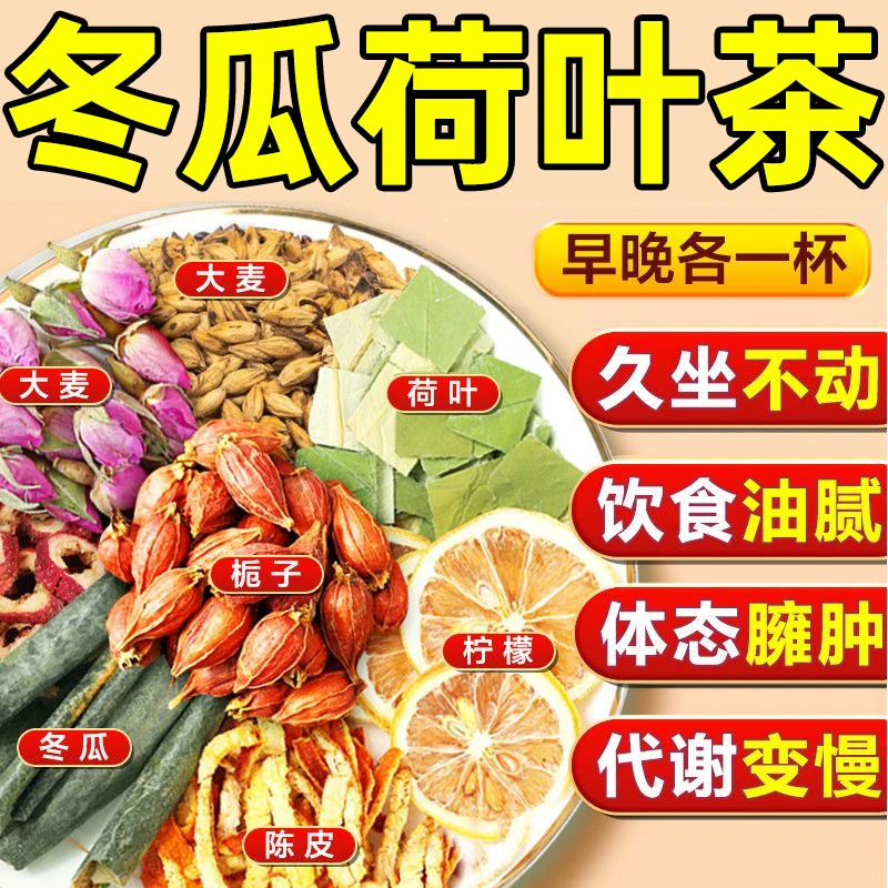 北京同仁堂内廷冬瓜荷叶柠檬玫瑰茶熬夜加班饮食油腻茶