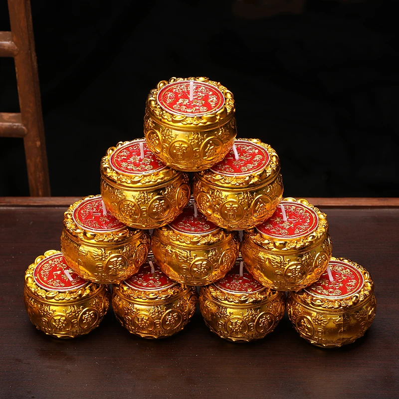 一桶金l聚宝盆l元宝蜡烛 日进斗金 八方来财丨高档烫金无烟蜡烛