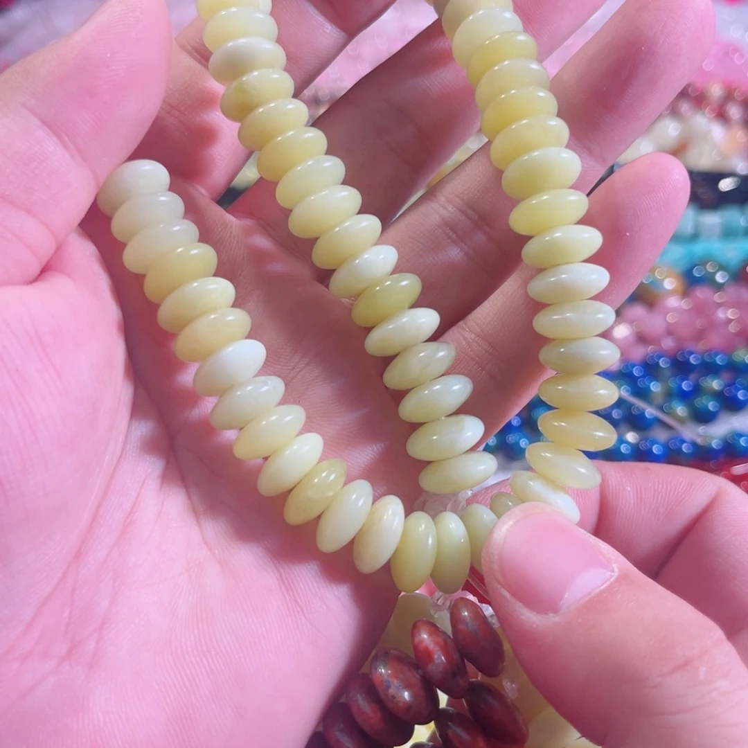 玛瑙/玉髓合金珠宝半成品袖玉飞碟一条12mm