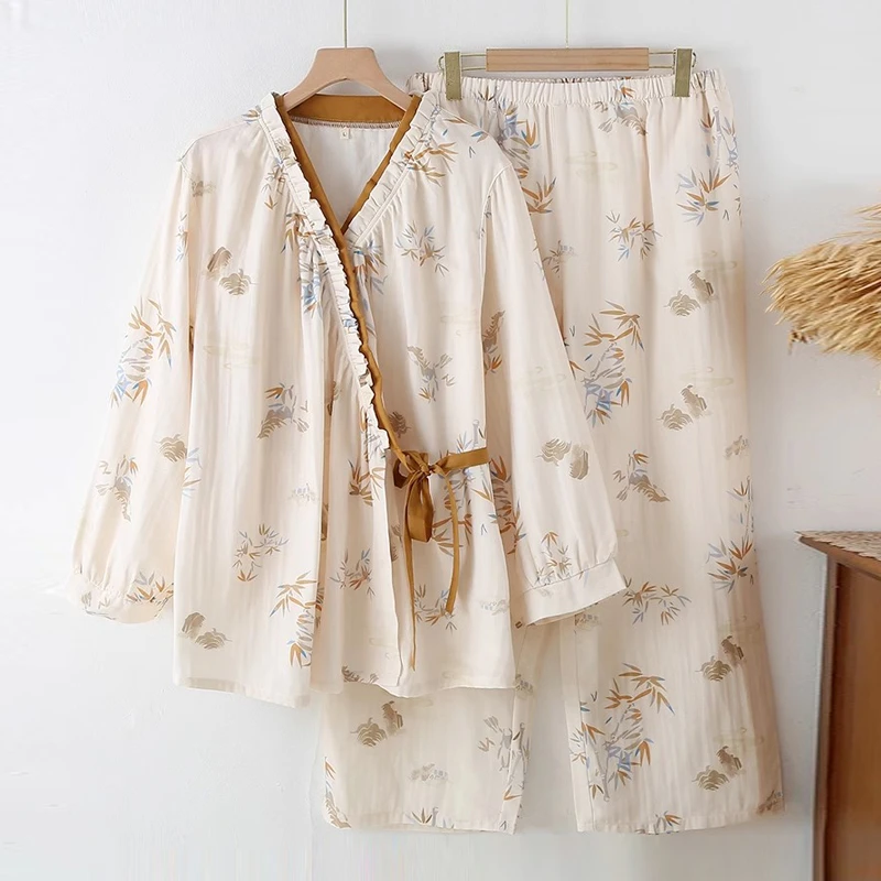 【云朵棉皱布-春夏薄款】月子服产后孕妇哺乳睡衣产妇家居服哺乳衣