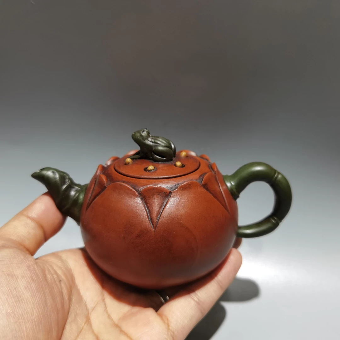 青蛙莲子壶180ml原矿红泥万晨红全手