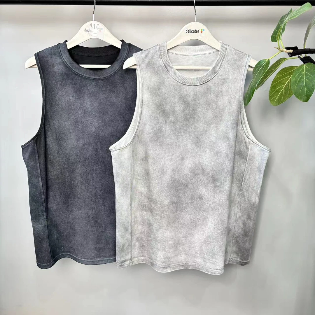 T-10 【OD】25夏季新款男士两色百搭休闲水洗圆领背心  3ZJBX