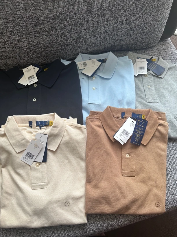 Lf家刺绣小马polo领男款老钱风高级正装polo衫