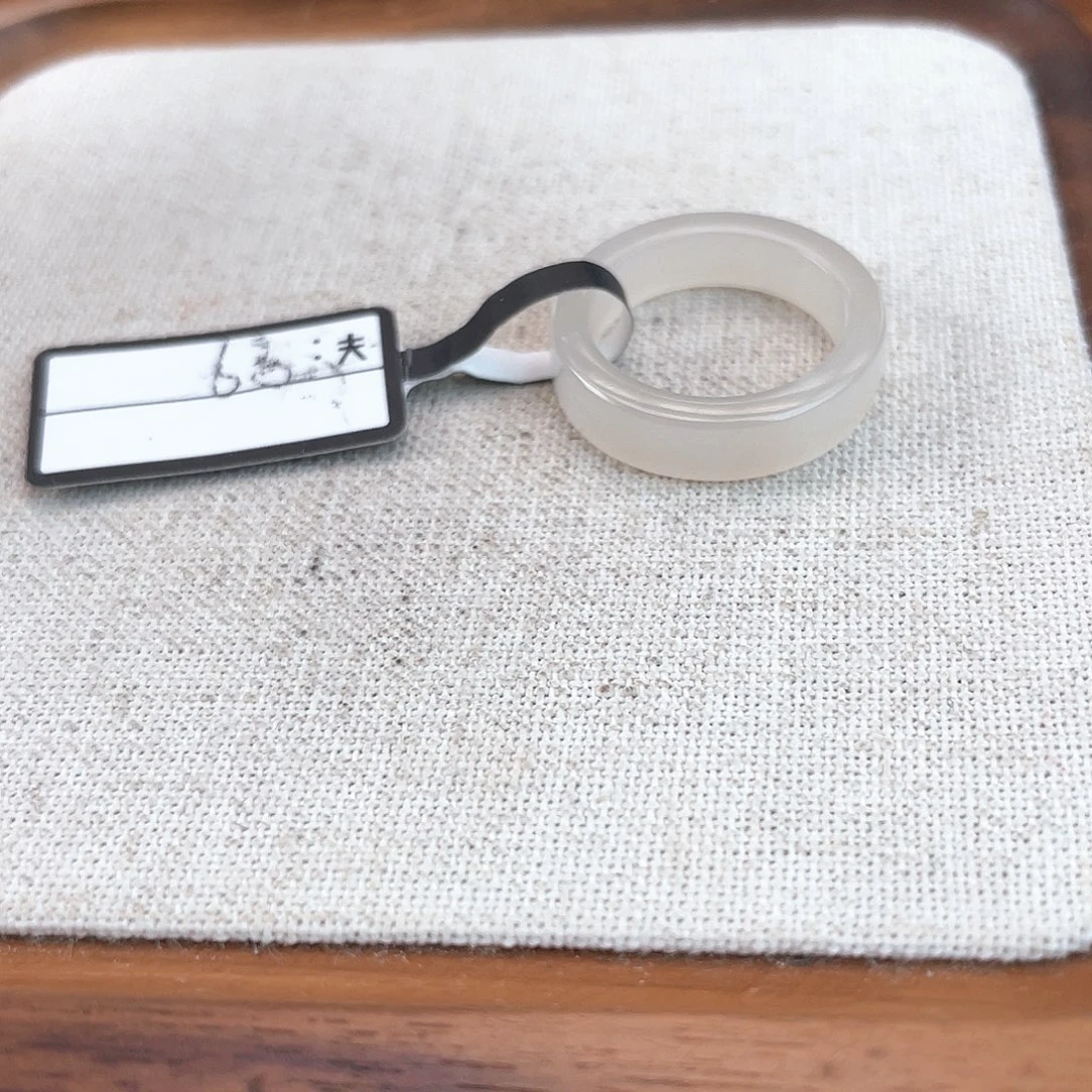 和田玉未镶嵌戒指U100粉直切16.2