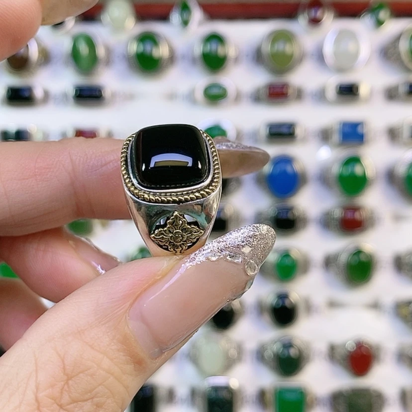 【闪购商品】银S925镶嵌戒指玛瑙/玉髓香*