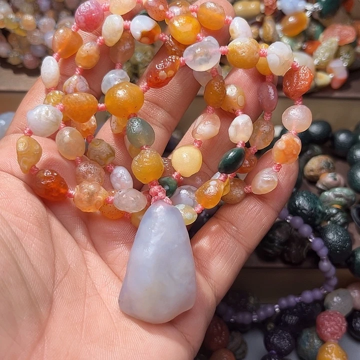 阿拉善彩玛瑙手串