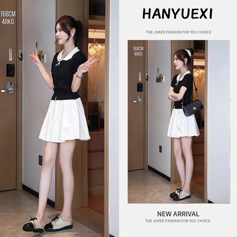 夏季一整套女装2025新款韩版休闲减龄时尚气质短袖上衣短裙两件套