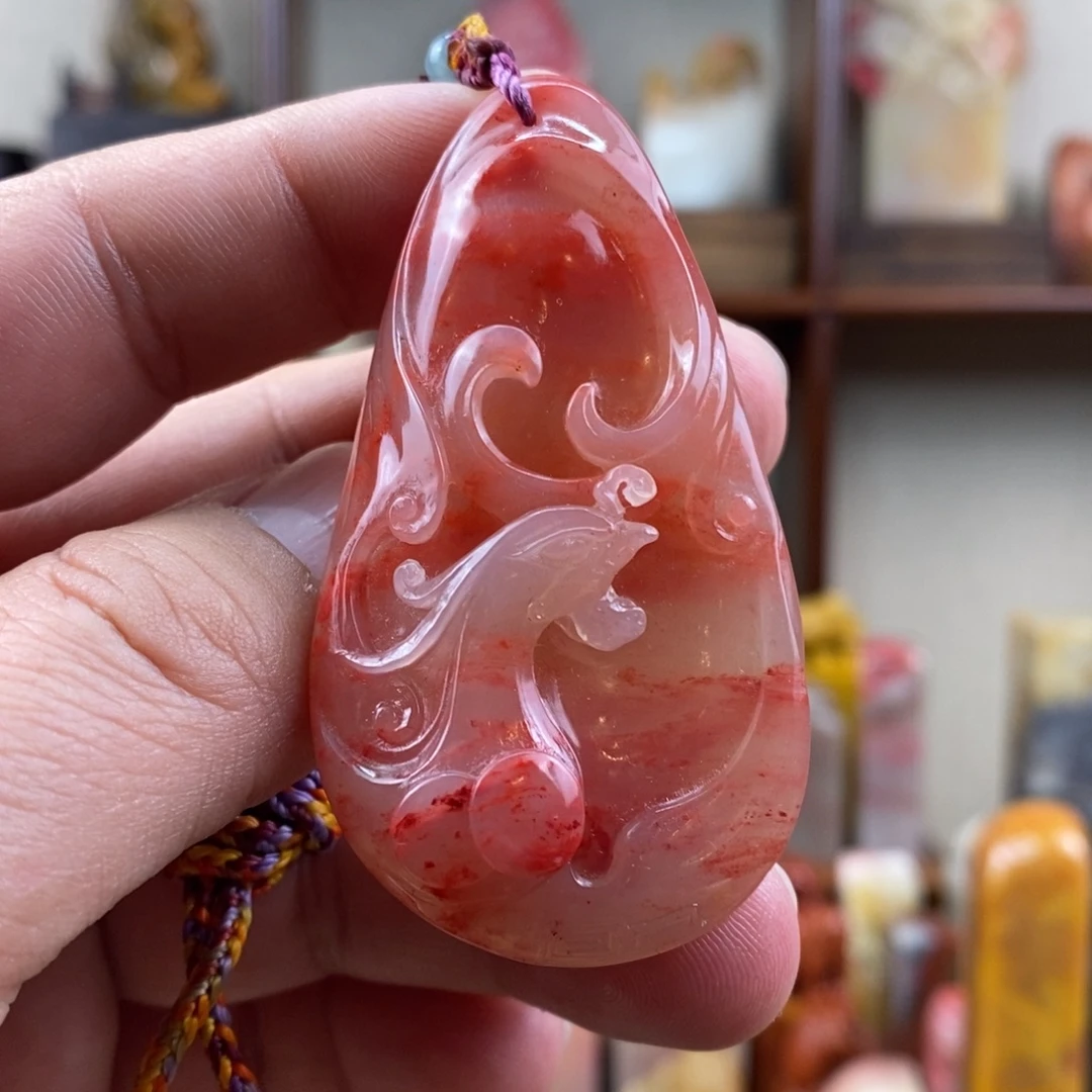 其他巴林石巴林鸡血石吊坠