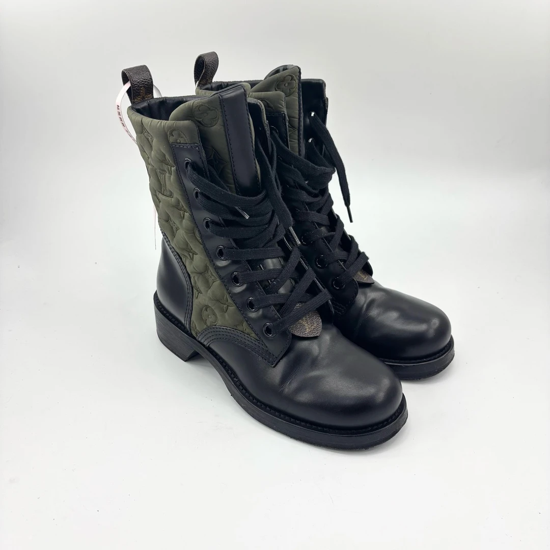 lv/37码/Metropolis黑绿短靴/97新/TT0570