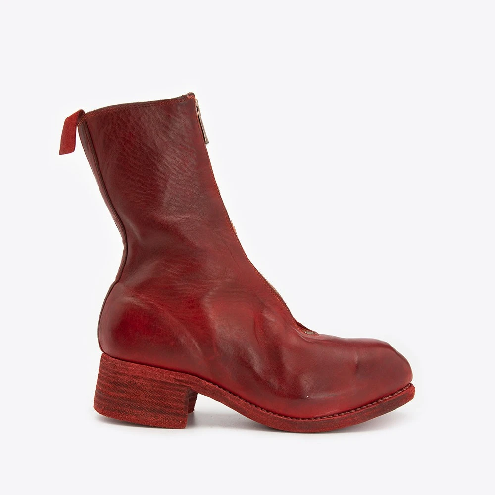 GUIDI PL2鬼帝手工鞋拉链真皮中筒靴女士靴靴子皮靴PL21006T