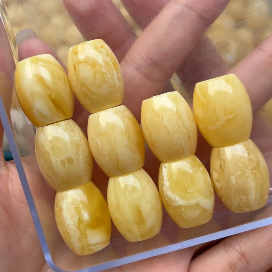 蜜蜡未镶嵌裸石16*20桶珠手串