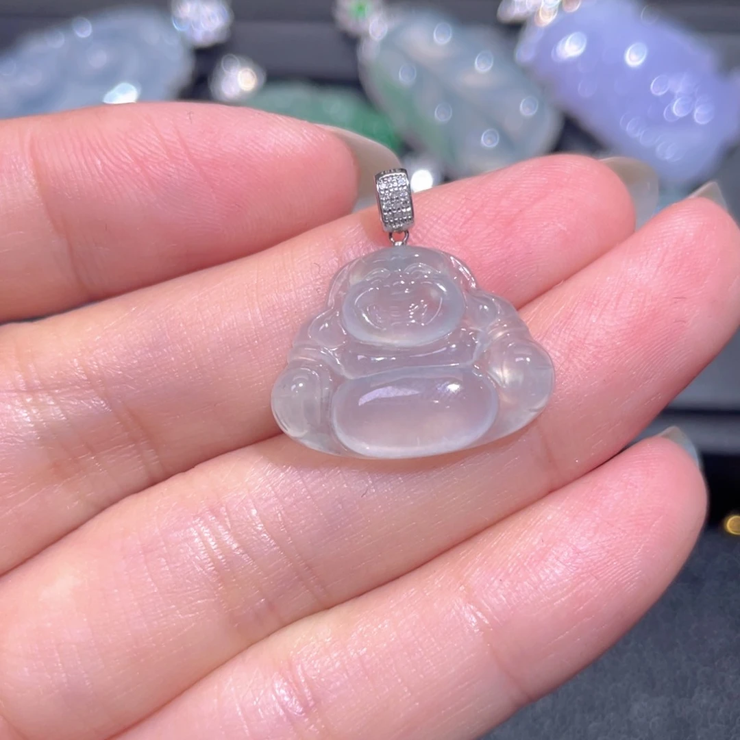 颈饰18K金镶嵌翡翠翡翠