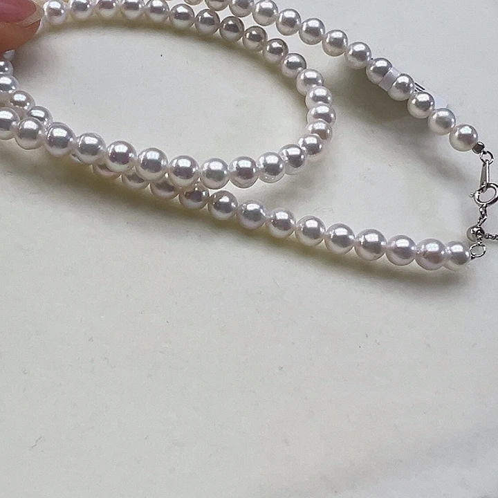 银S925镶嵌淡水珍珠颈饰➕5.6极光炫彩
