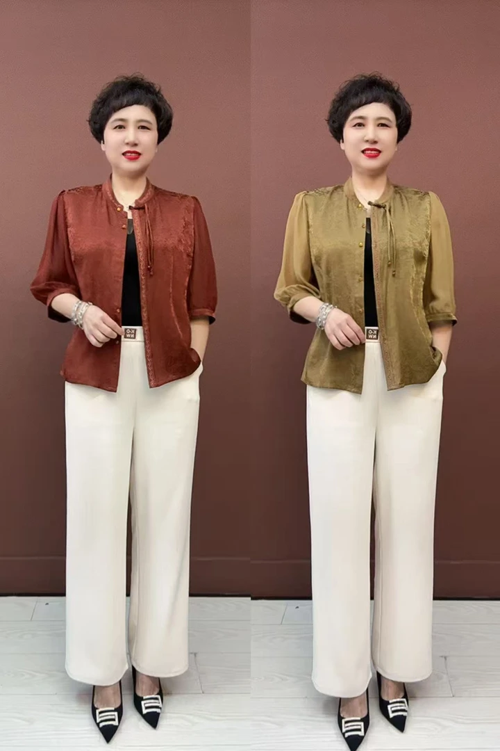 常规款中老年女装外套显瘦夏季小衫休闲洋气