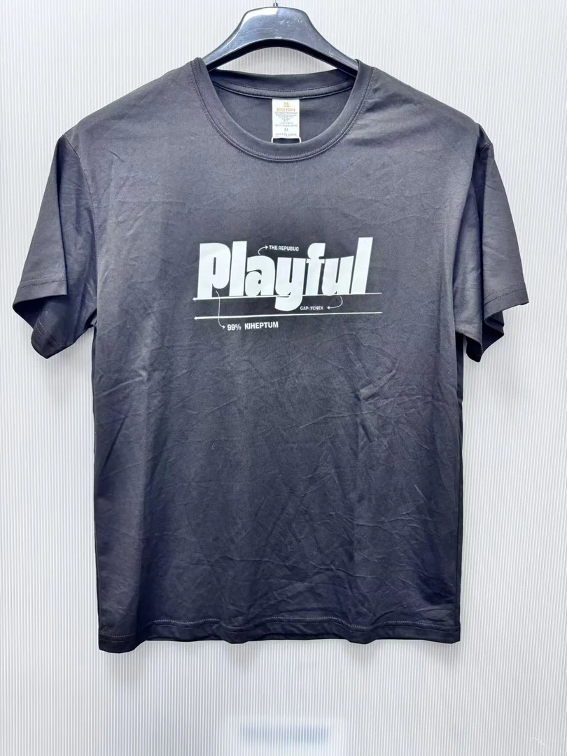 A326 男女春夏短袖T恤圆领时尚打底衫宽松百搭印花上衣