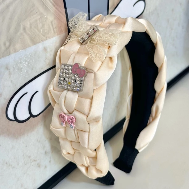 10007韩版定制白色方脸KT宽发箍