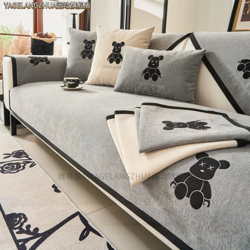 雪尼尔沙发垫四季通用盖布巾全包套罩2025新款防滑轻奢高端坐垫子