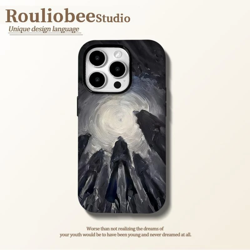 欧克里里凝视适用苹果16promax菲林磨砂手机壳华为vivo小米15oppo