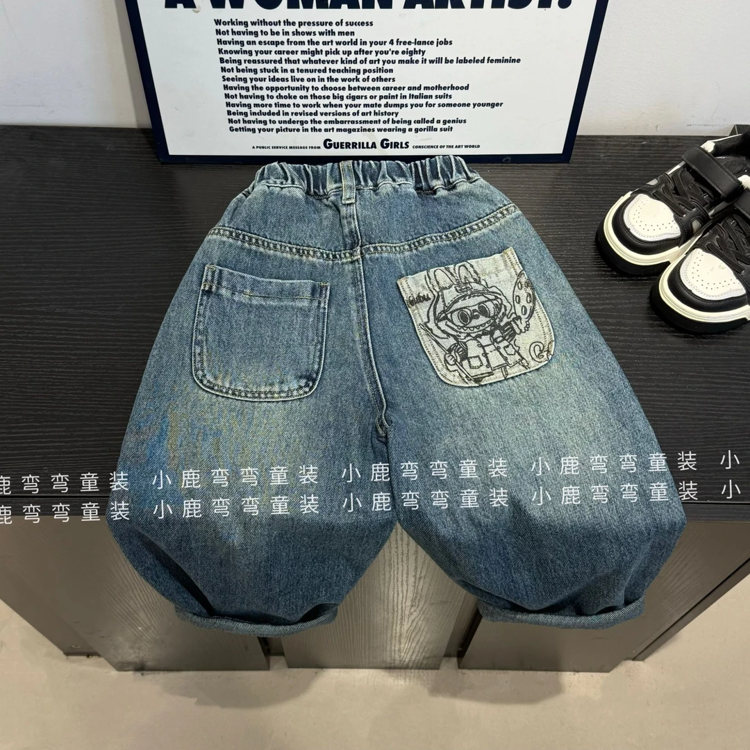 Q2501男童秋季新款2025时髦洋气休闲软牛仔裤