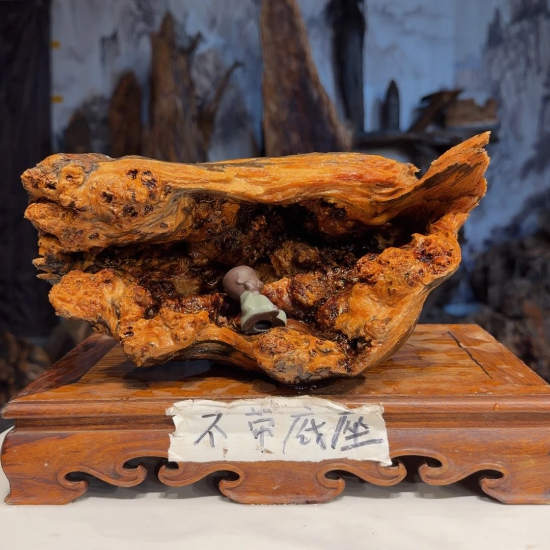 和***财木三丰琥珀木 天然摆件11