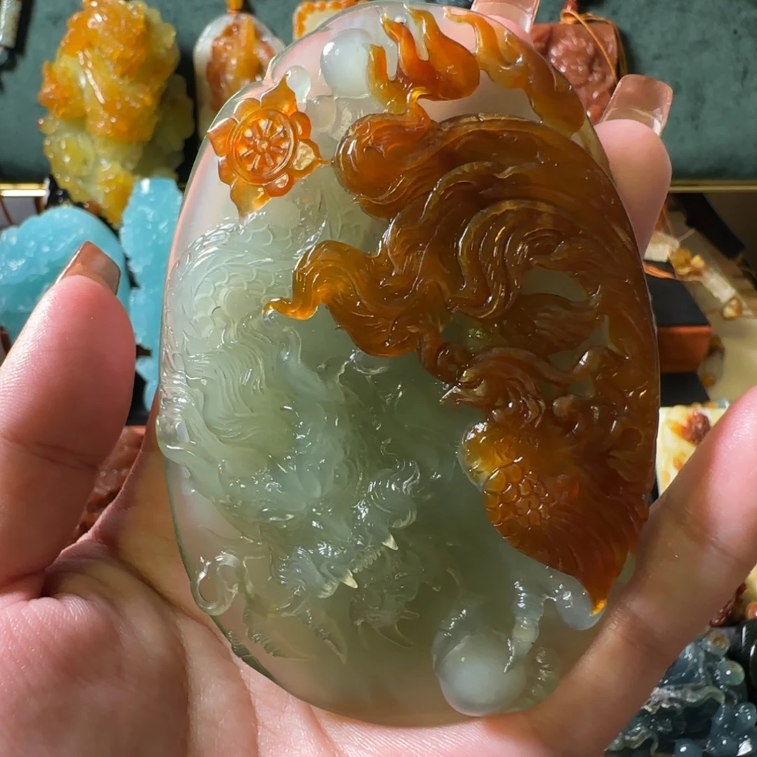 三***戒岫玉未镶嵌颈饰龙凤