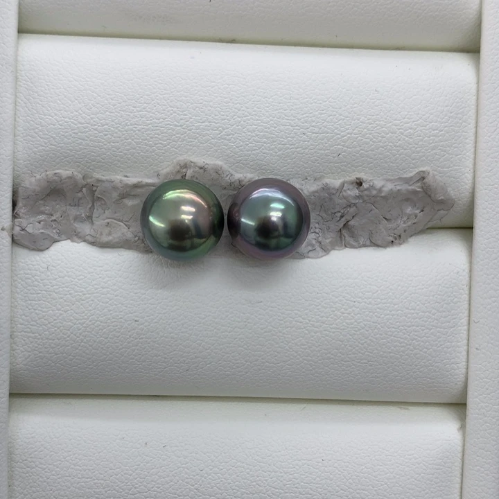 海水珍珠裸珠ab辣色耳钉