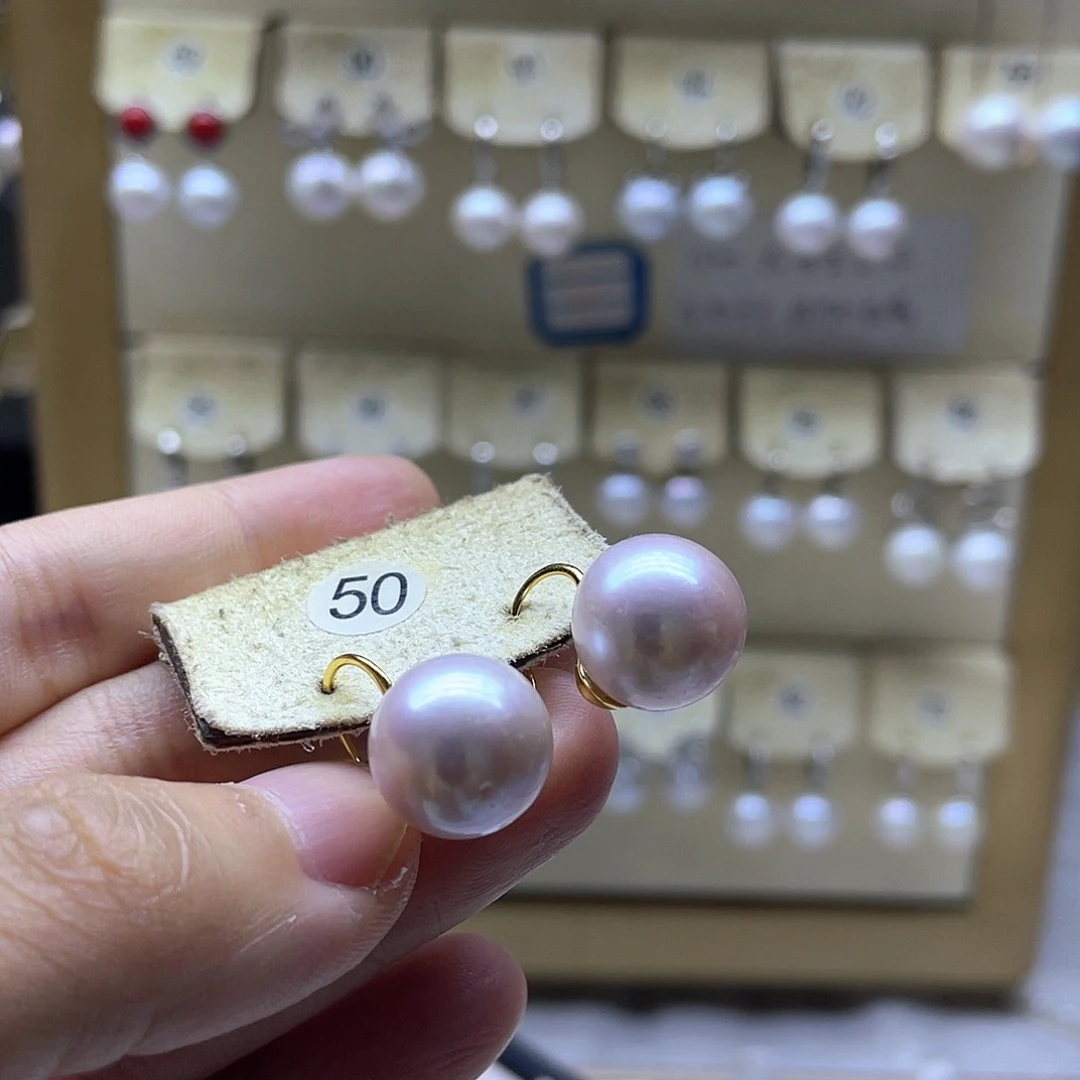 银S925镶嵌淡水珍珠耳饰