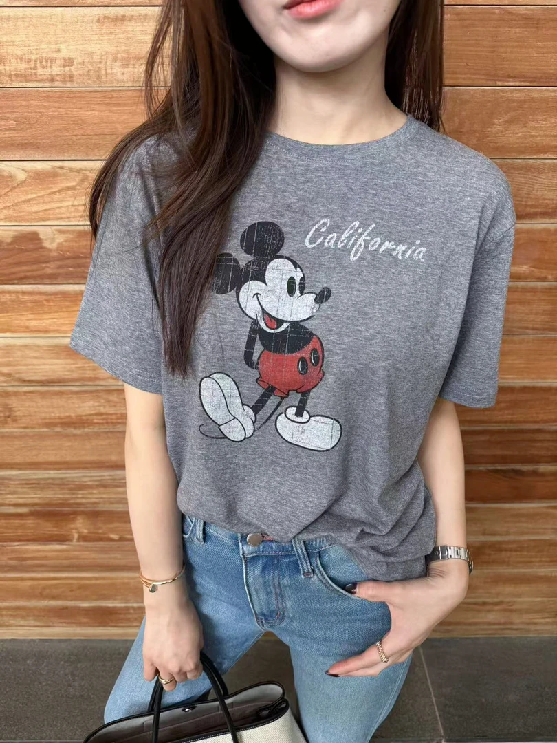 YOUCAI25春季｜灰色米奇短袖T恤