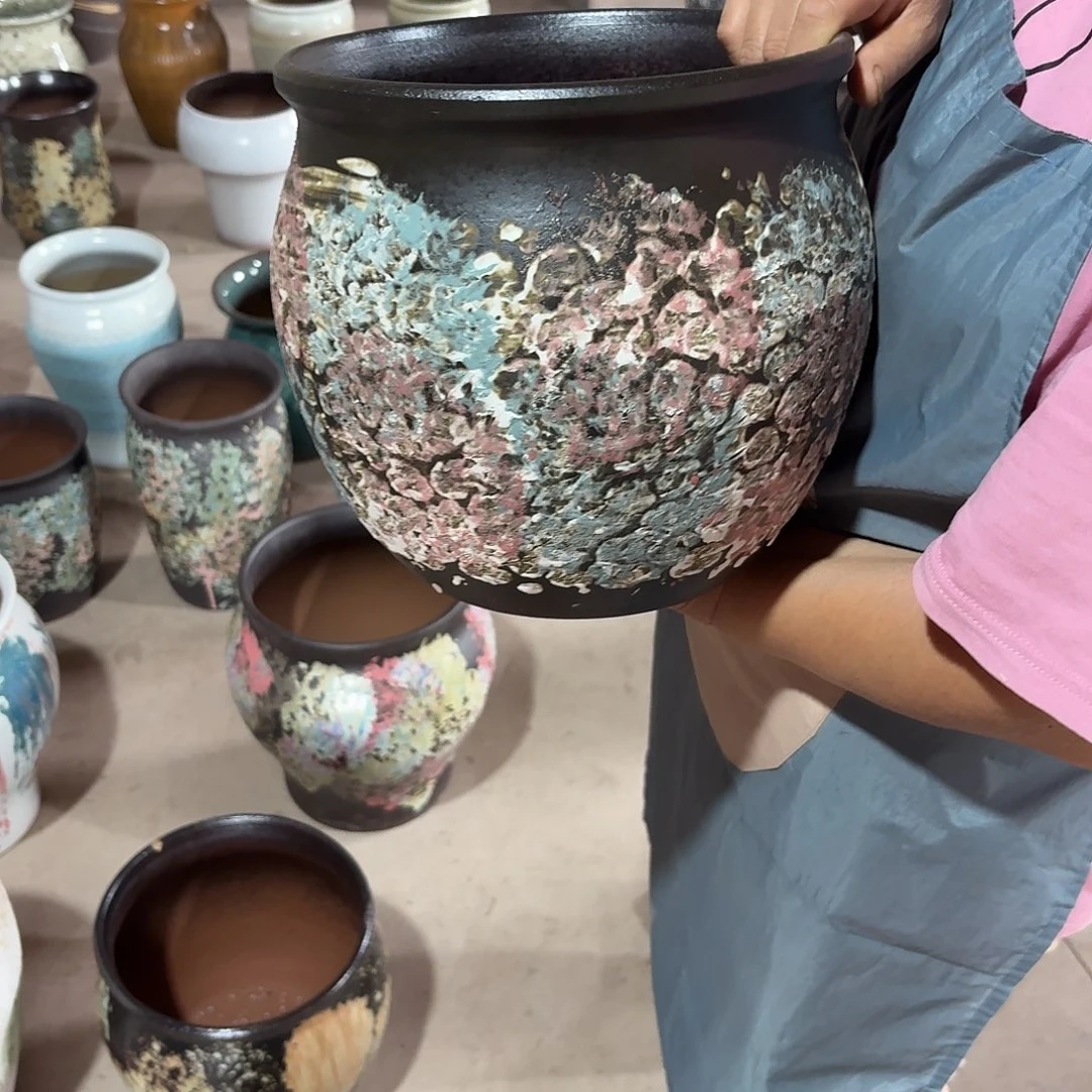 紫砂花盆口24高24