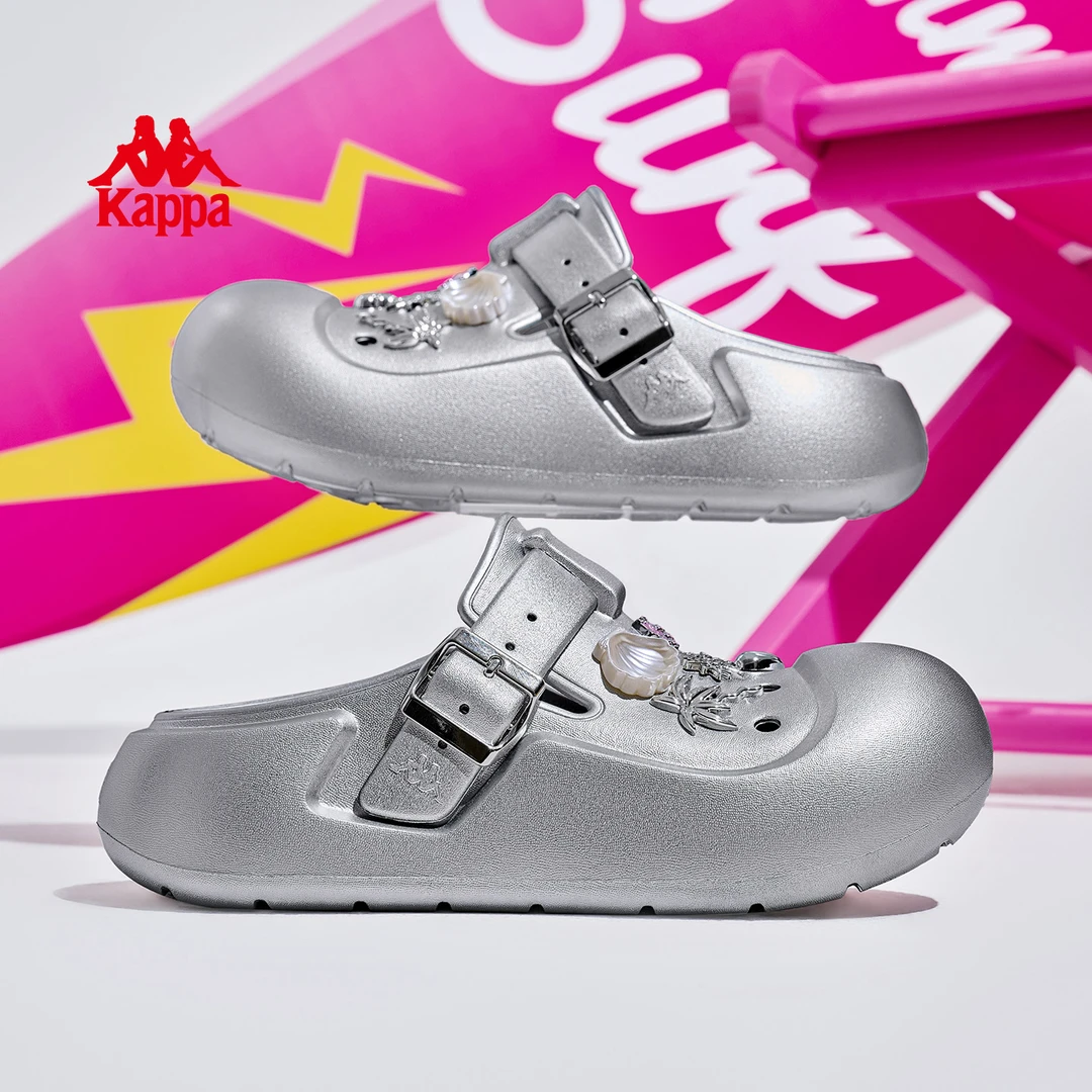 Kappa/卡帕时尚休闲洞洞鞋背靠背夏季舒适女凉鞋厚底防滑鞋子55CJ