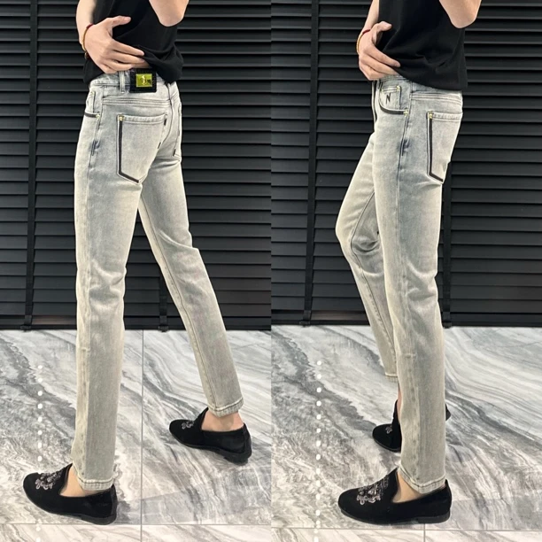 25年春夏新款高端轻奢时尚百搭弹力修身小直筒牛仔裤细节裤型拉满