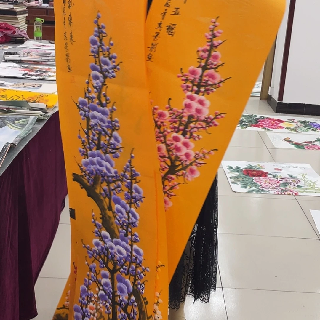 国画纯手绘的花鸟山水