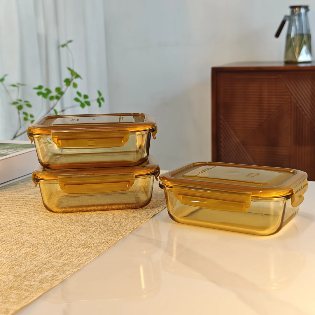 保鲜盒玻璃大容量可微波炉加热菜盒冰箱碗带盖餐盒饭盒便当盒