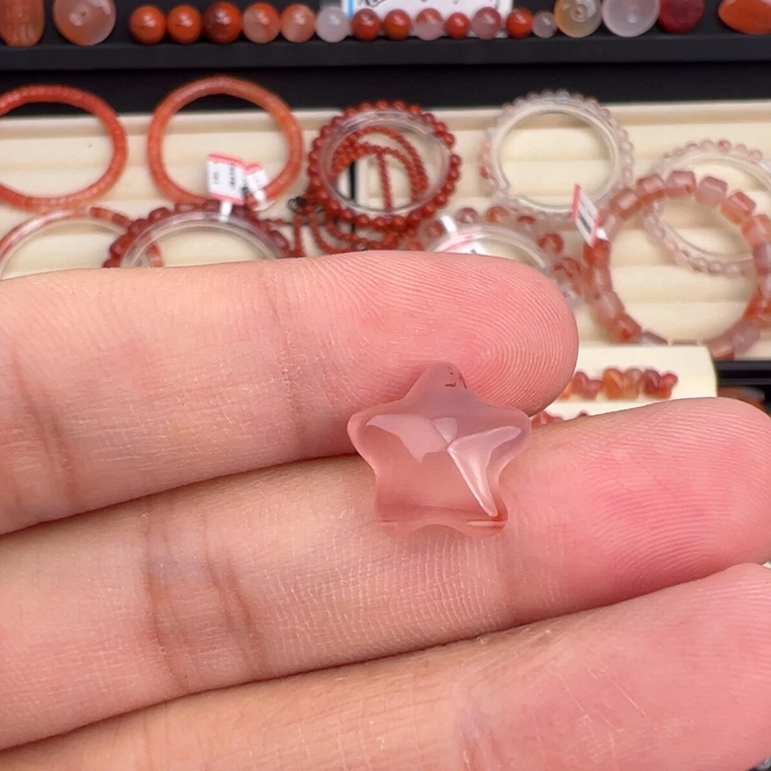 南红玛瑙未镶嵌川料冰粉五角星1