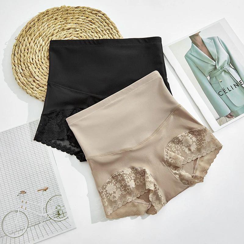 32012女士蕾丝内裤批发 大码夏季薄款棉裆高腰美体塑身收腹提臀裤