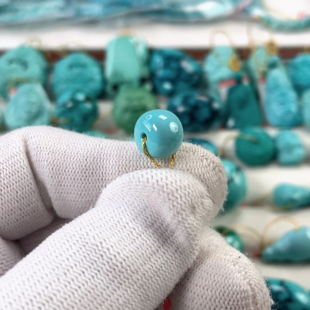 绿松石未镶嵌车挂直径10.3