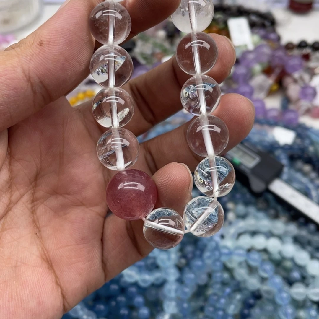 银S925镶嵌手链烟晶