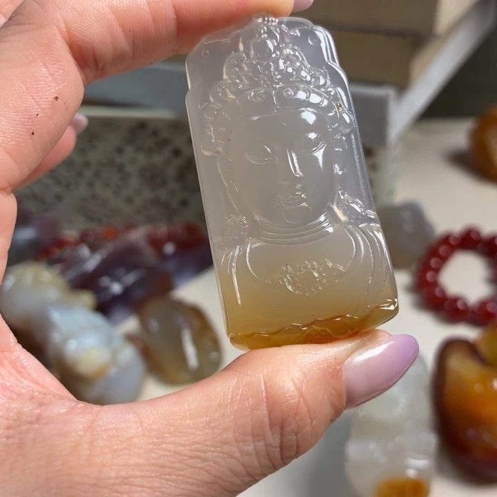 玛瑙/玉髓未镶嵌吊坠(不含链)