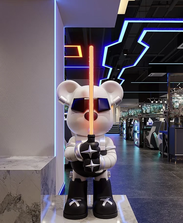 A小野熊猫潮玩摆件智能居家饰品电视柜潮玩轻奢简约展示柜摆件