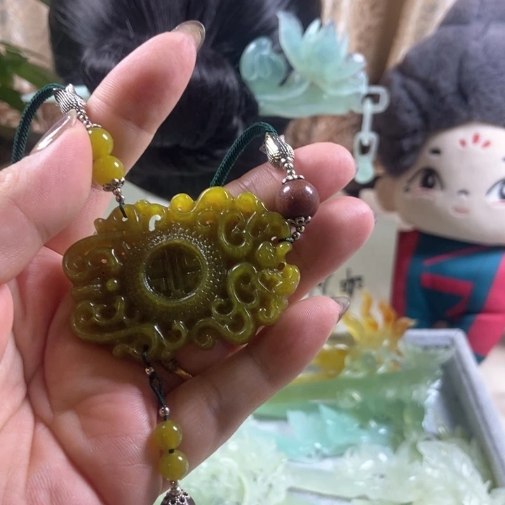 未镶嵌蛇纹石玉发饰白***鹅