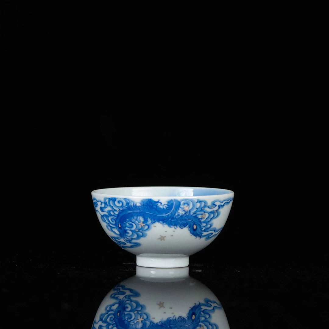 【利贞】凤凰星空鸡心杯 瓷器主人杯约100cc纯手绘制HYG