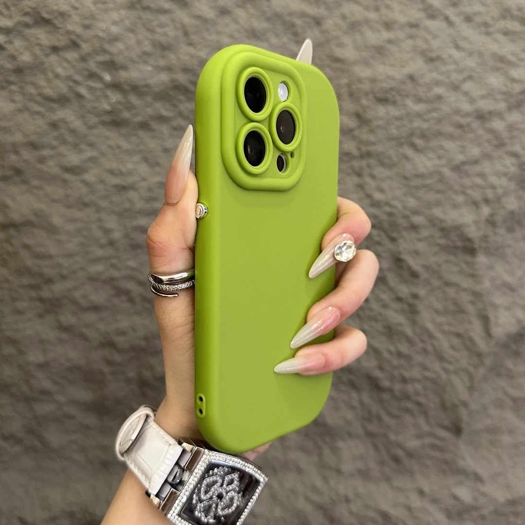 新款椭圆适用苹果16pro手机壳简约14promax纯色iphone13高级感12