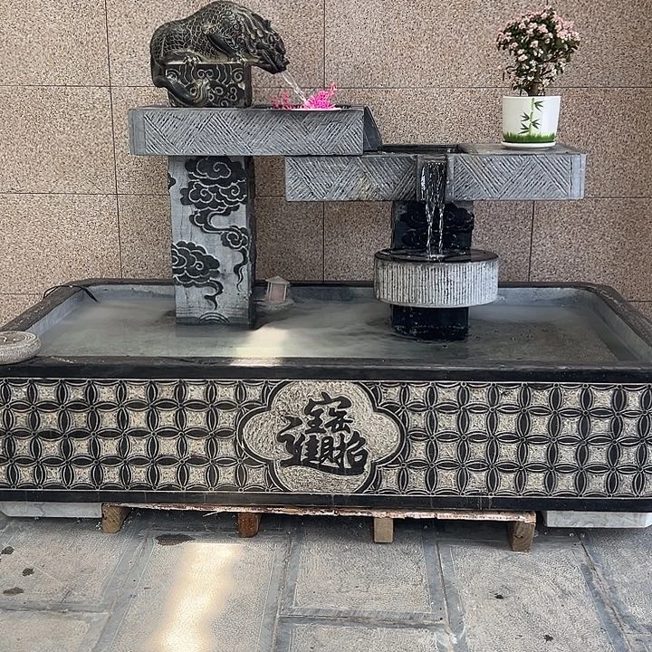 石头战*者流水生财，流水摆件