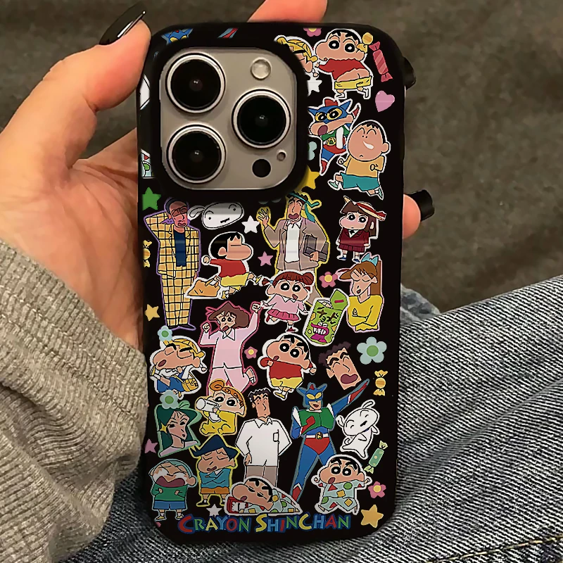 BANCA蜡笔小新家族适用iPhone16/15果冻手机壳华为vivo小米15oppo